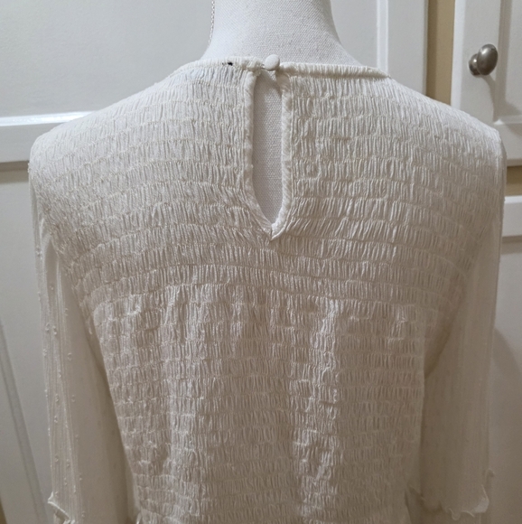 American Eagle Elegant Cream Peplum Bottom Women's Top - Picture 5 of 14